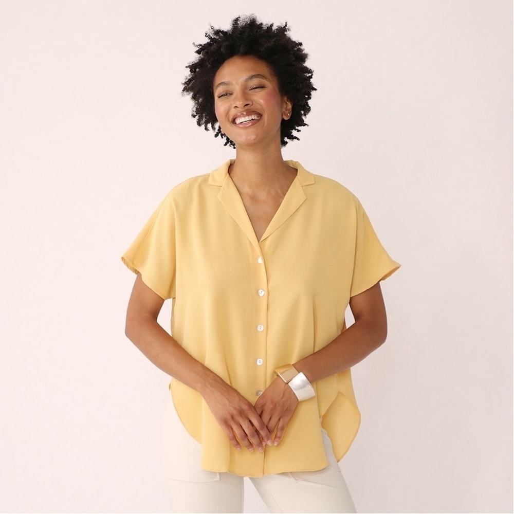 WYNNE LAYERS | Shirt With Narrow Lapel in Rattan